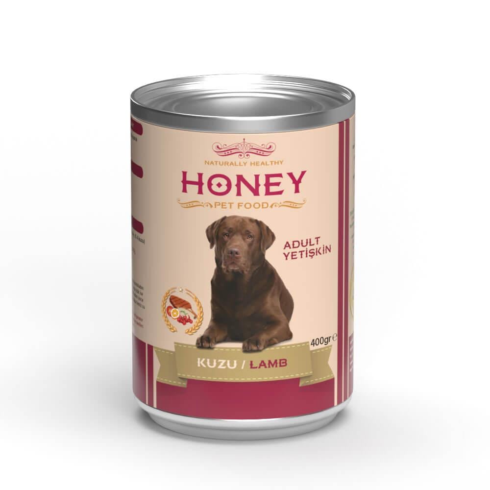 Honey Kuzulu Yetişkin Köpek Konservesi 400 Gr, Yaş Yetişkin Köpek Maması, Honey
