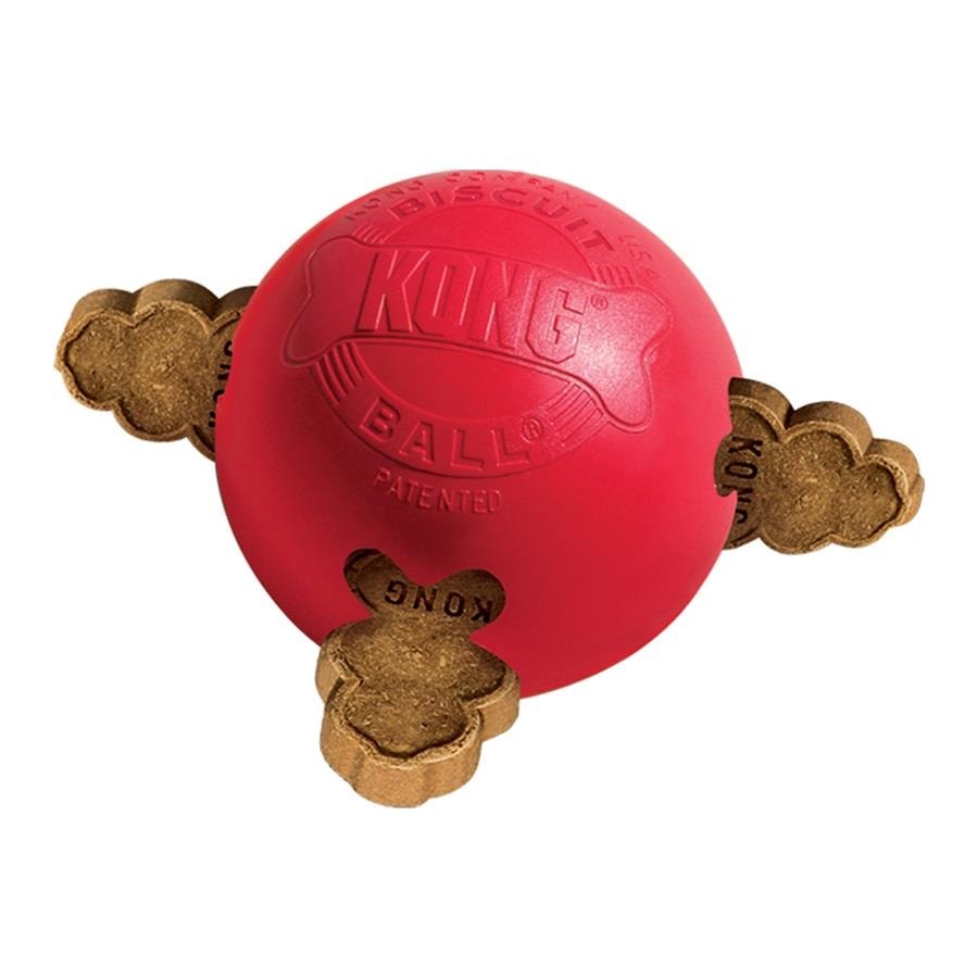 KONG Biscuit Ball Top Şeklinde Köpek Oyuncağı Small, Köpek Ödül ve Oyun Topu, Kong