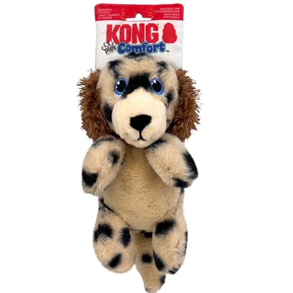 KONG Comfort Pups Spot Köpek Şeklinde Peluş Köpek Oyuncağı M, Kumaş ve Peluş Oyuncaklar, Kong