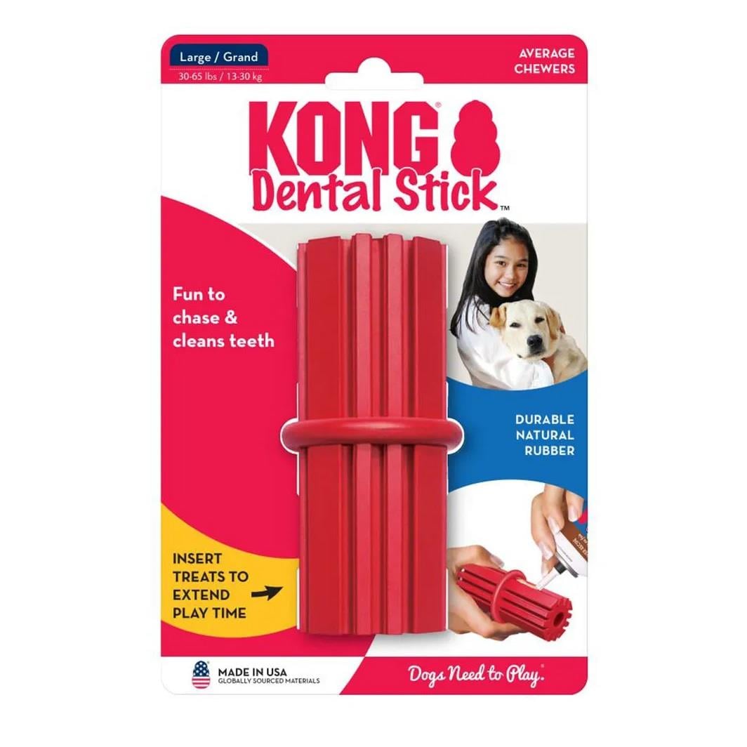 KONG Dental Stick Diş Temizliği Sağlayan Köpek Oyuncağı L, Kauçuk Plastik Oyuncaklar, Kong