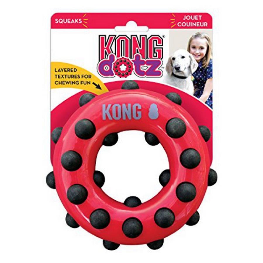 KONG Dotz Circle Halka Şeklinde Köpek Oyuncağı Large, Kauçuk Plastik Oyuncaklar, Kong