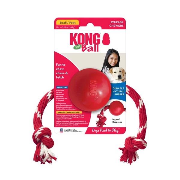 KONG İpli Top  Köpek Oyuncağı Small, Kauçuk Plastik Oyuncaklar, Kong