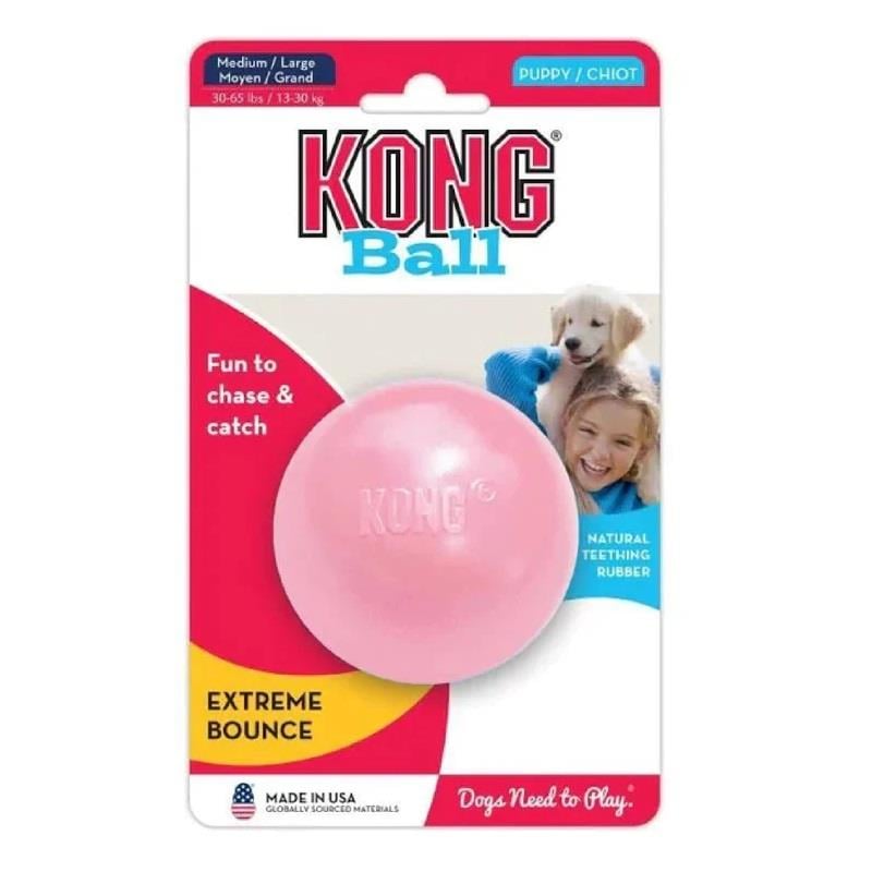 KONG Puppy Ball Delikli Top Köpek Oyuncağı Medum/Large, Kauçuk Plastik Oyuncaklar, Kong