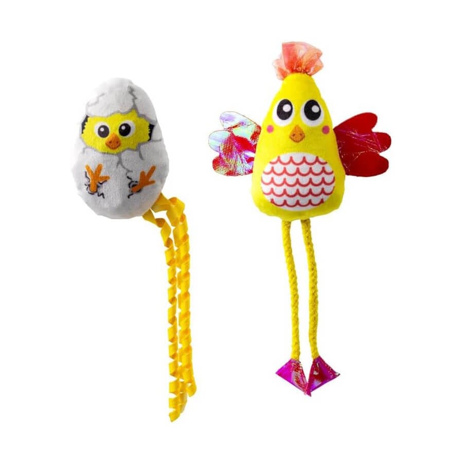 KONG Scrattles Peluş Tavuk Kedi Oyuncağı 2'Li, KATEGORİSİZ, Kong