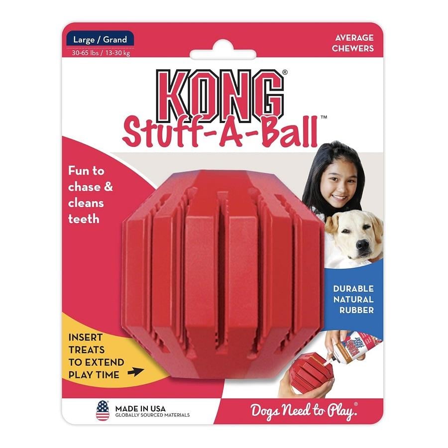 KONG Stuff-A-Ball Çok Amaçlı Köpek Oyuncağı Large, Kauçuk Plastik Oyuncaklar, Kong