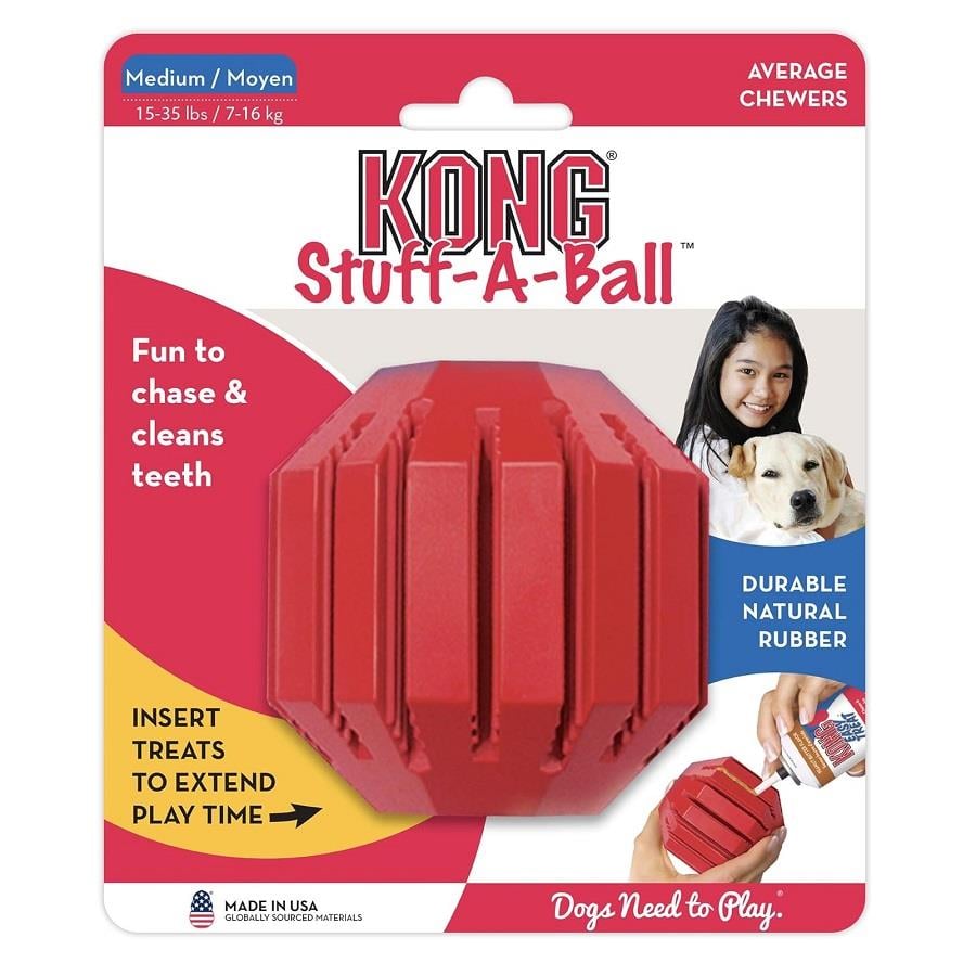 KONG Stuff-A-Ball Çok Amaçlı Köpek Oyuncağı Medium, Kauçuk Plastik Oyuncaklar, Kong