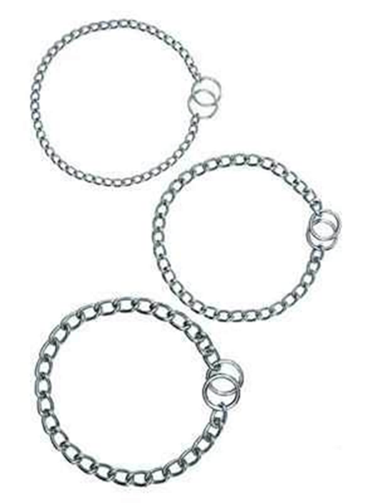 Krom Kaplama Tek Sıra Köpek Eğitim Tasması 3mmx50cm