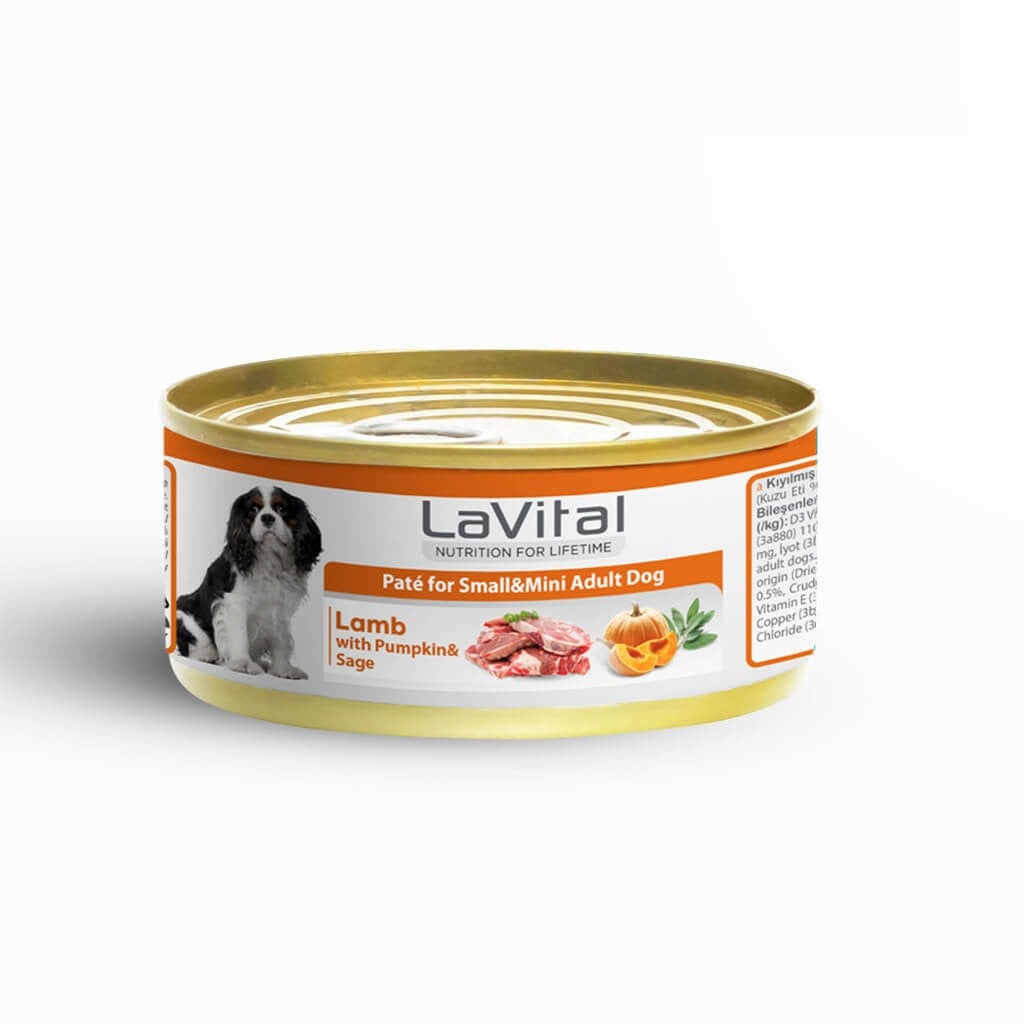 Lavital Kuzu Etli, Balkabaklı ve Adaçaylı Mini Irk Yetişkin Köpek Konservesi 85GR, KATEGORİSİZ, La Vital