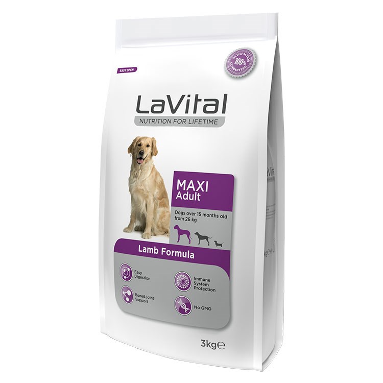 LaVital Maxi Adult Kuzu Etli Büyük Irk Yetişkin Köpek Maması 3 Kg, Yetişkin Köpek Maması, La Vital