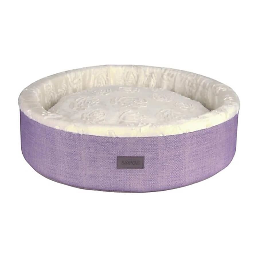 Lepus Mia Donut Kedi ve Küçük Köpek Yatağı Lila 50 cm, Peluş Kedi Yatağı, Lepus