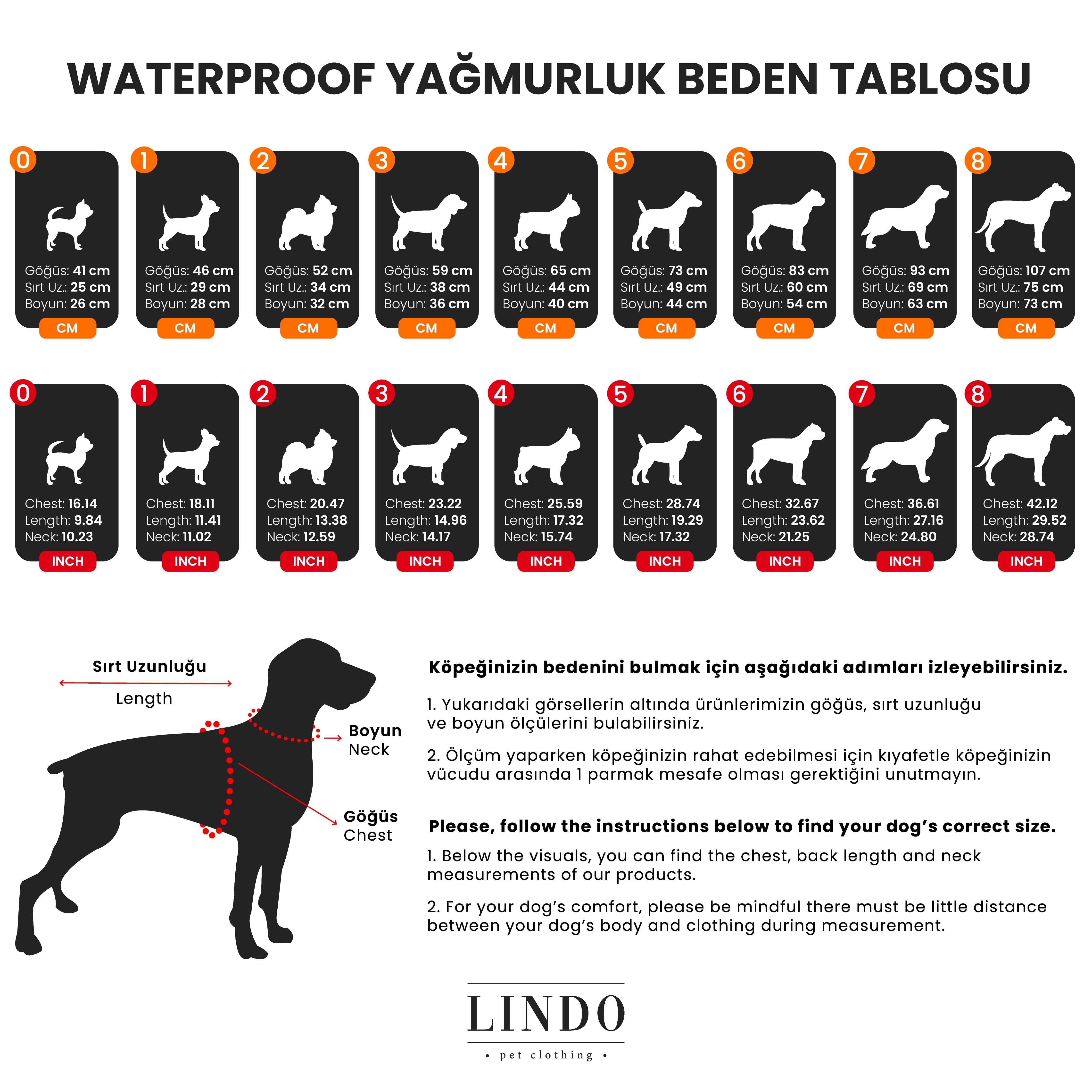 Lindo Aqua Black Polarlı Yağmurluk Beden 3, Köpek Kıyafetleri, Lindo