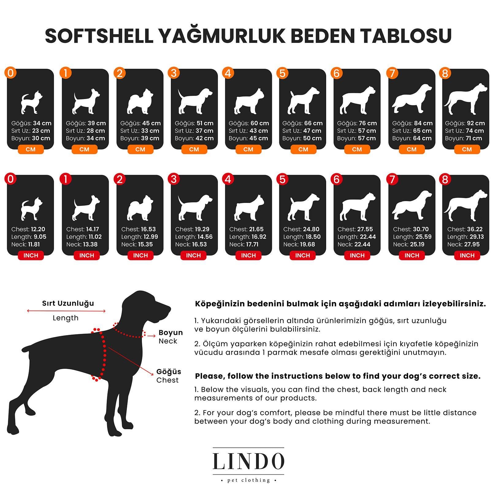 Lindo SoftShell Black Skull Yağmurluk Beden 2, Köpek Kıyafetleri, Lindo