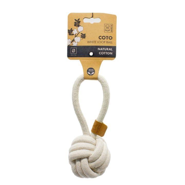 M-Pets Coto White Loop Ball 6,5 Cm Örgü Halka Köpek Oyuncağı, Köpek Diş İpleri, M-Pets