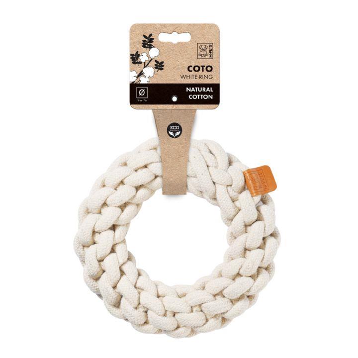 M-Pets Coto White Ring 18 Cm Örgü Halka Köpek Oyuncağı, Köpek Diş İpleri, M-Pets