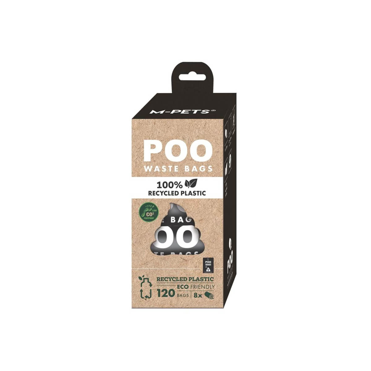 M-Pets Poo 100% Recycled Dışkı Poşeti Kokusuz 8X15 Yaprak, KATEGORİSİZ, M-Pets