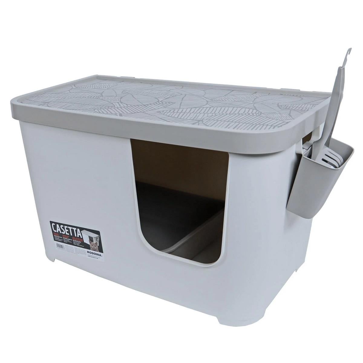Moderna Casetta Kapalı Kedi Tuvaleti - Gri Beyaz 75.7 x 45 x 45 cm, Kapalı Kedi Tuvaletleri, Moderna