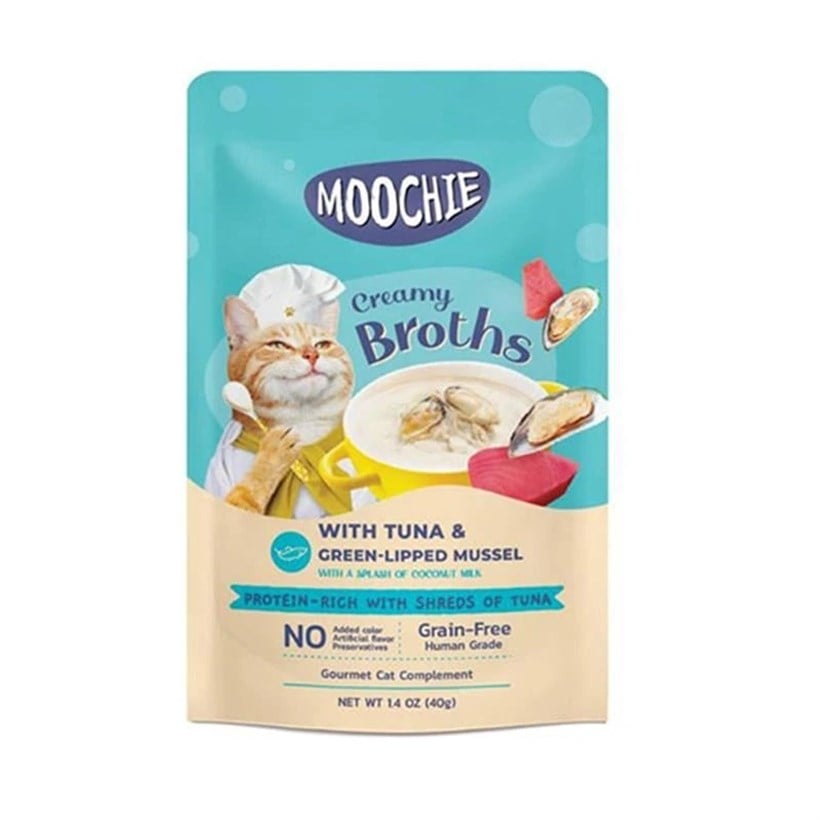 Moochie Çorba Kedi Ödülü Ton-Midye 40 Gr, Kedi Ödül Maması, Moochie