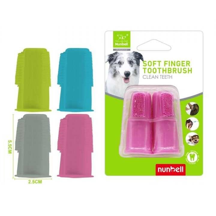 Nunbell Parmak Diş Fırçası 2'li, Köpek Tarak ve Fırçaları, Nunbell