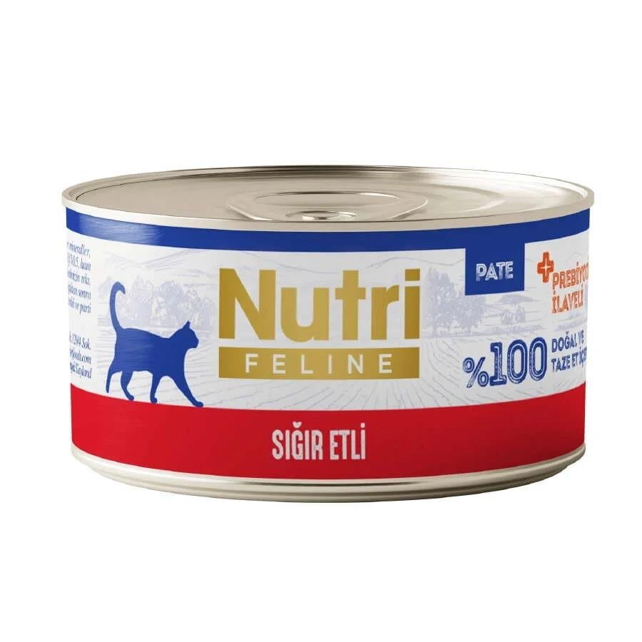 Nutri Feline Sığır Etli Tahılsız Kedi Konservesi 70 Gr, Yetişkin Kedi Yaş Mama, Nutri Feline