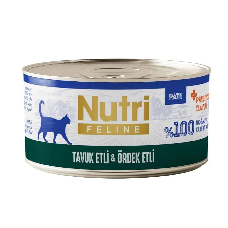 Nutri Feline Tavuk ve Ördek Etli Tahılsız Kedi Konservesi 70 Gr, Yetişkin Kedi Yaş Mama, Nutri Feline