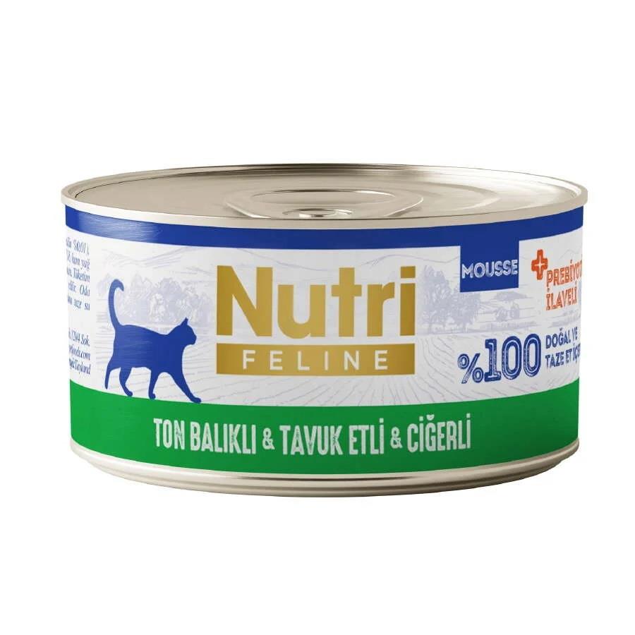 Nutri Feline Ton Balıklı Ciğerli Mousse Kedi Konservesi 70 Gr, Yetişkin Kedi Yaş Mama, Nutri Feline