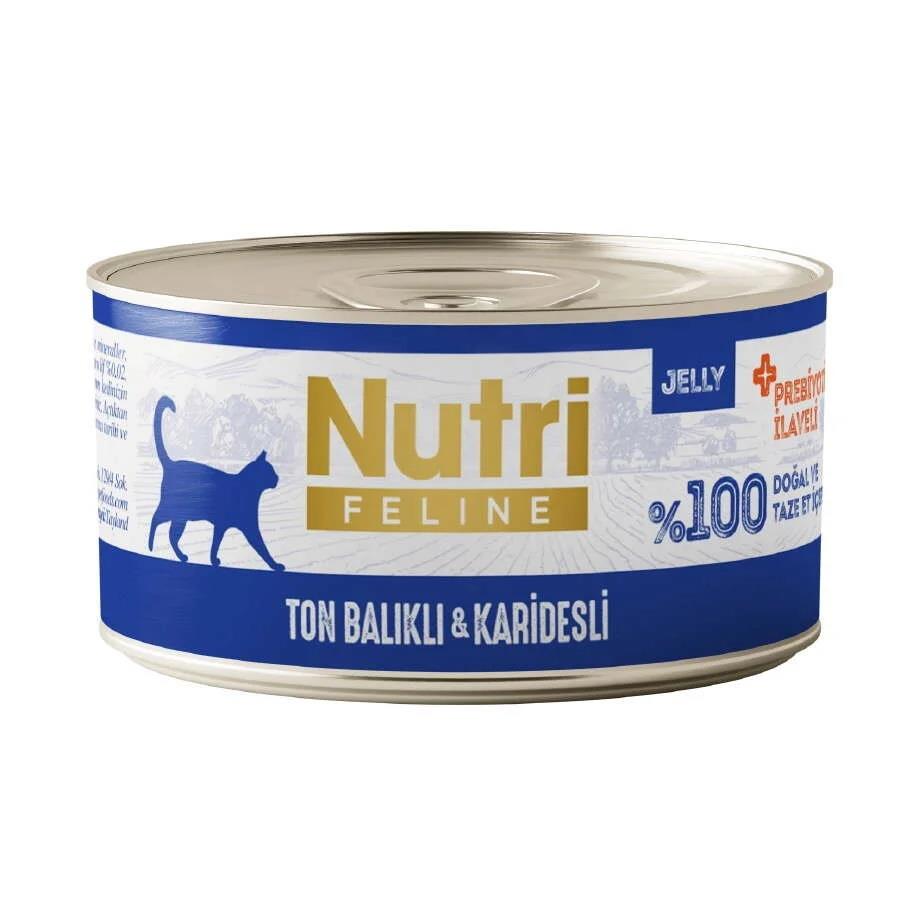 Nutri Feline Ton Balıklı Karidesli Tahılsız Kedi Konservesi 70 Gr, Yetişkin Kedi Yaş Mama, Nutri Feline