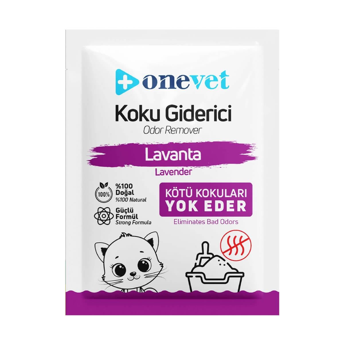 OneVet Lavender Kedi Kumu Koku Giderici 25 Gr Lavanta Kokulu, Kedi Kumu Koku Giderici, OneVet