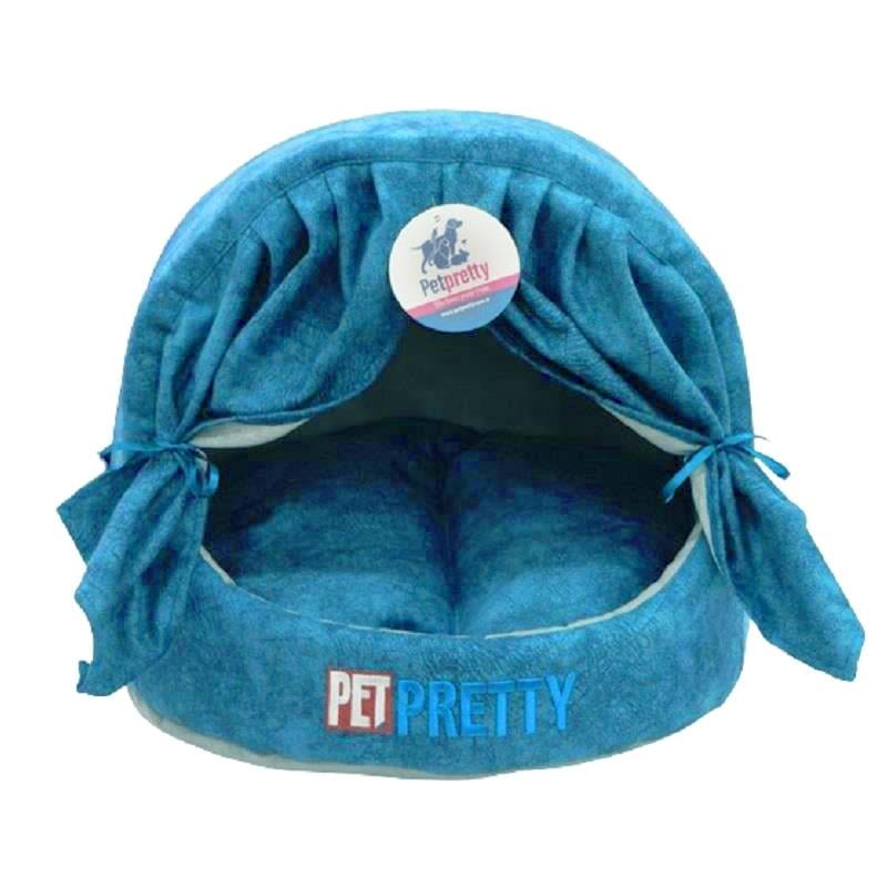 Pet Pretty Comfort Perdeli Kedi Yuvası Mavi, Kedi Yatak ve Sepetleri, Pet Pretty