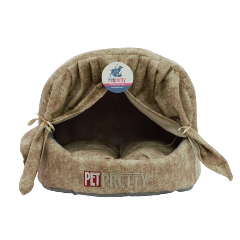 Pet Pretty Comfort Perdeli Kedi Yuvası Bej, Kedi Yatak ve Sepetleri, Pet Pretty