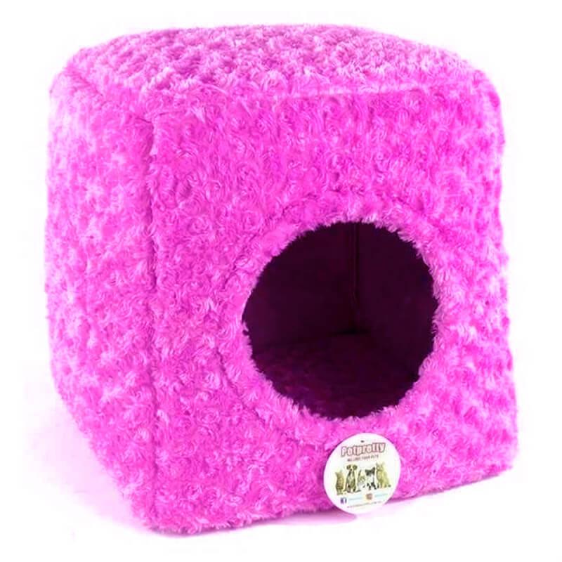 Pet Pretty Yuvalı Kedi ve Köpek Yatağı Peluş Pembe 40X40 Cm, , Pet Pretty