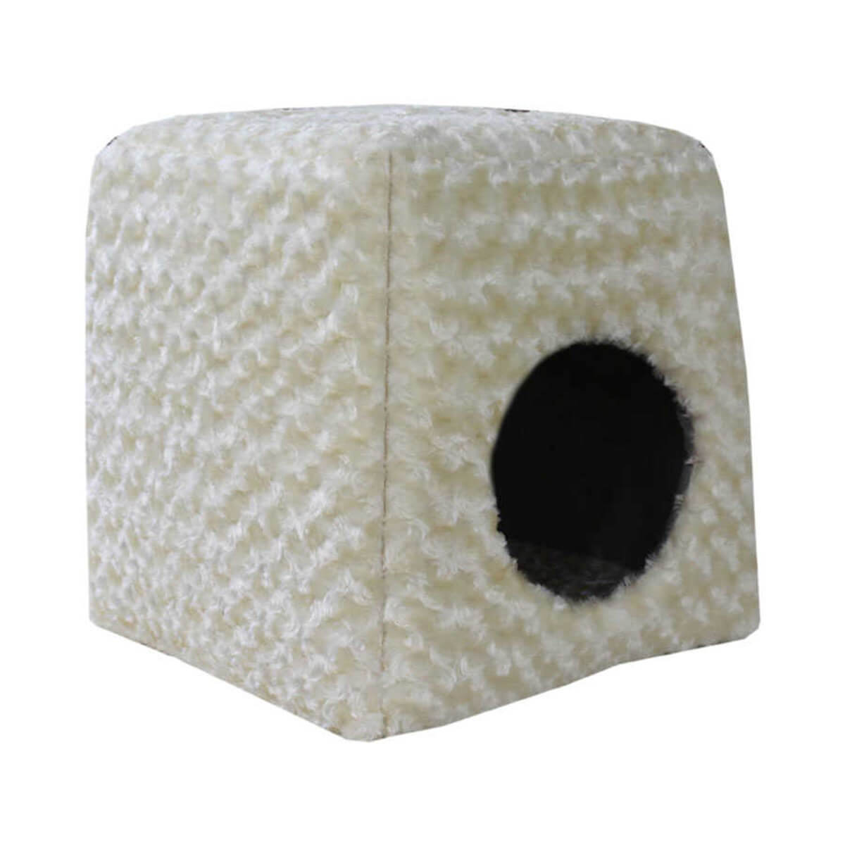 Pet Pretty Yuvalı Kedi ve Köpek Yatağı Peluş Krem 40X40 Cm