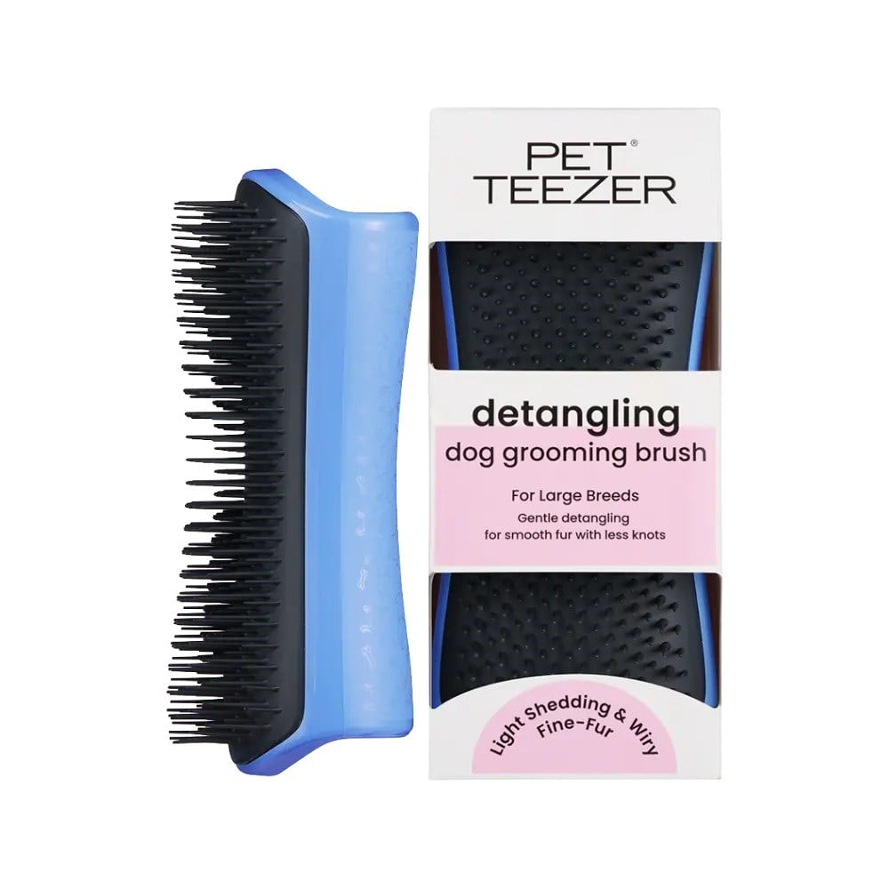 Pet Teezer Deshedding Mavi / Gri Tüy Açıcı Fırça, Köpek Tarak ve Fırçaları, Tangle Teezer