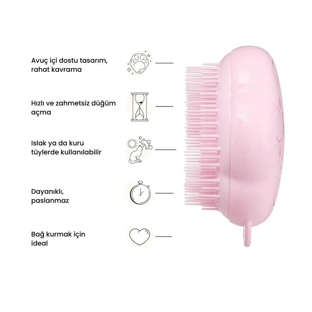 Pet Teezer Kedi Masaj Tarağı Pembe, Kedi Tarak ve Fırçaları, Tangle Teezer