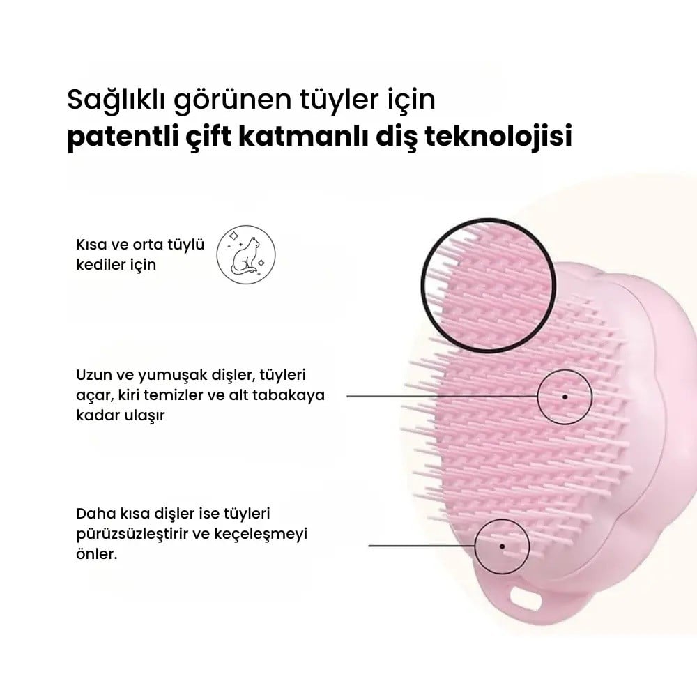 Pet Teezer Kedi Masaj Tarağı Pembe, Kedi Tarak ve Fırçaları, Tangle Teezer