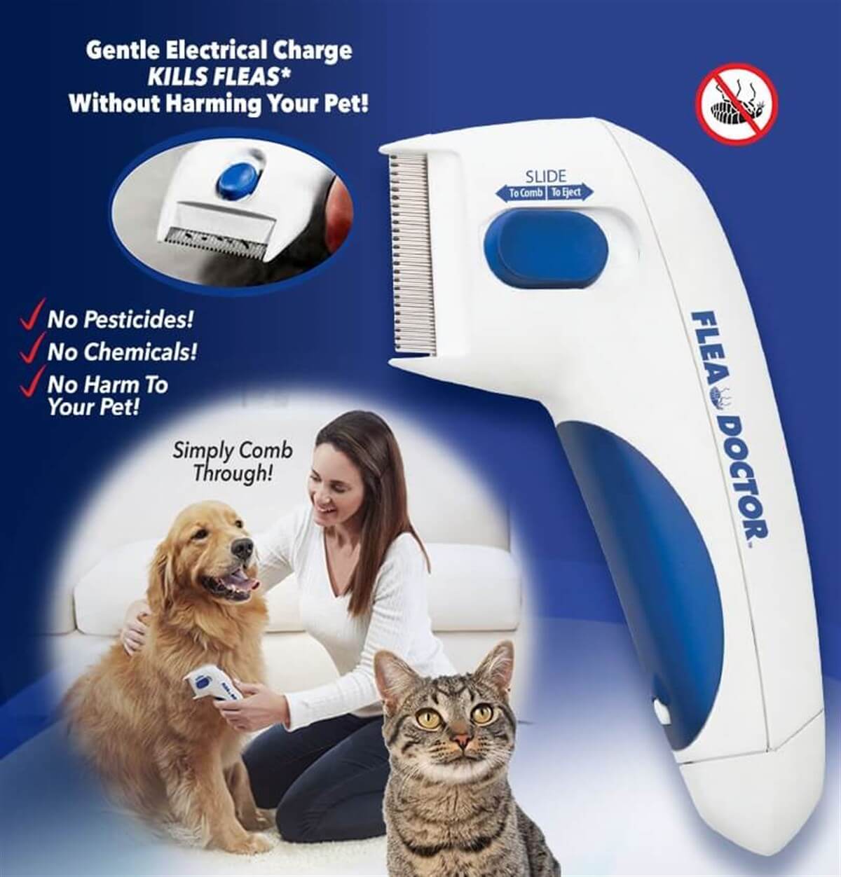 PetCorn Flea Comb Kedi & Köpek Pilli Pire Tarağı