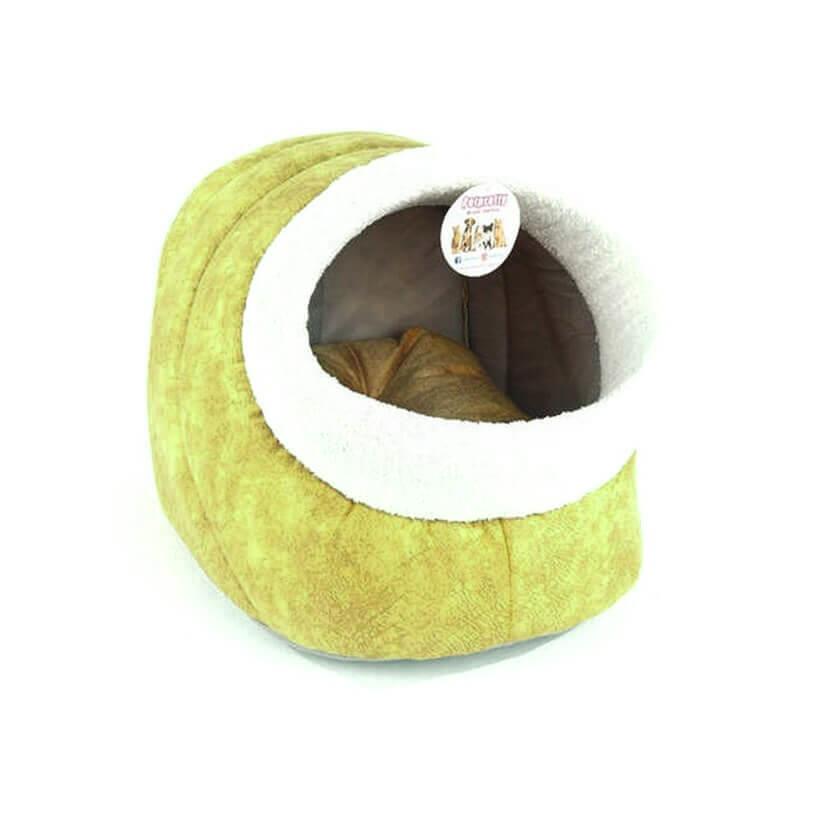 Petprety Alaska Kedi Köpek Yuvası Hardal, Kedi Evi, Pet Pretty