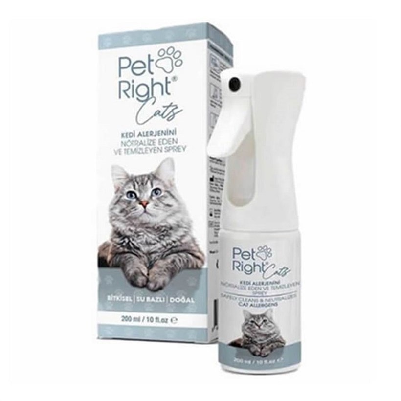 PetRight Kedi Alerji Ve Temizleyen Spreyi 200ML, Medikal Ürünler, PetRight