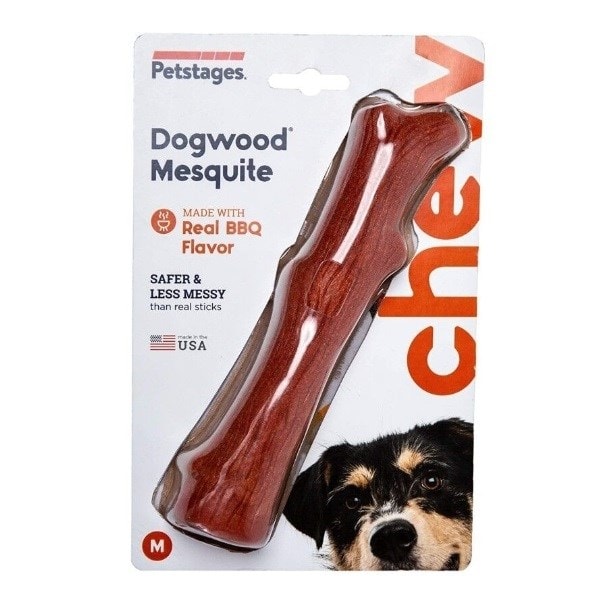 Petstages Dogwood Köpek BBQ Aromalı Ahşap Çiğneme Çubuğu Medium, Kemik Şekilli Kemirme Oyuncakları, Petstages