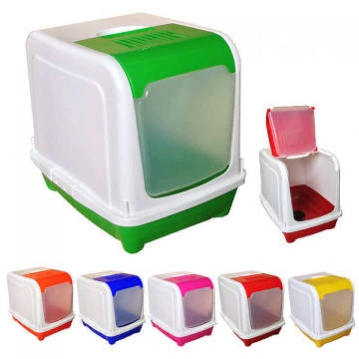 Petstyle Üstten Açılır Kapalı Kedi Tuvalet Kabı Turuncu