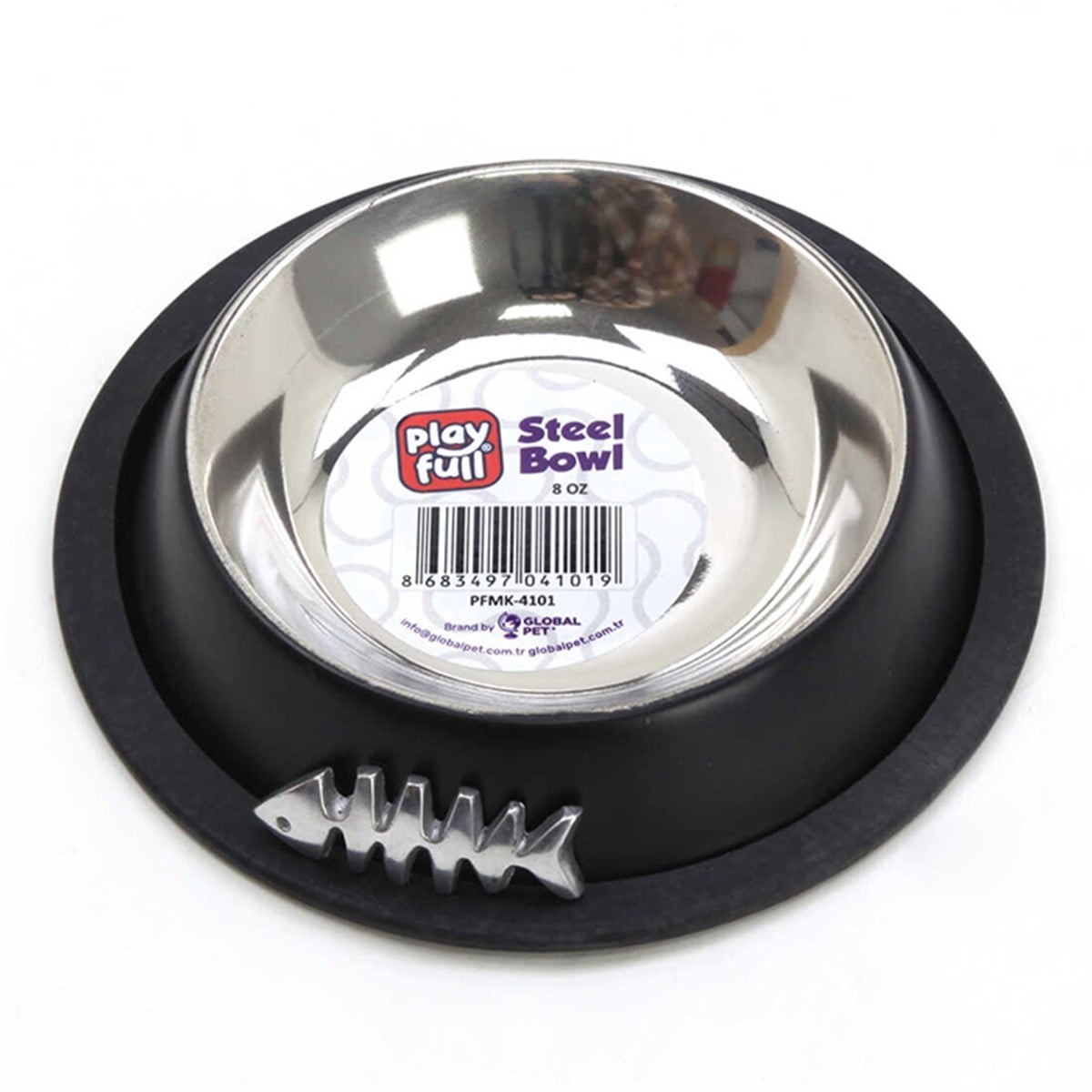 Playfull Kaymaz Tabanlı Çelik Mama ve Su Kabı 8 Oz, Kedi Maması, Playfull