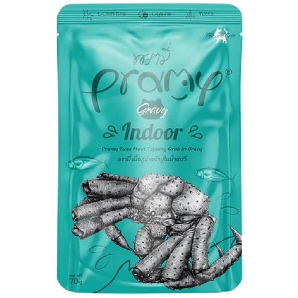 Pramy Cat Gravy Indoor Ton Balıklı Yengeçli Kedi Maması 70gr, Yetişkin Kedi Yaş Mama, Pramy
