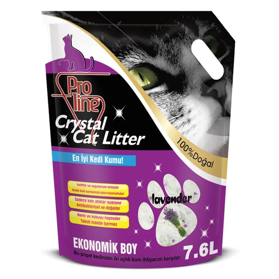 Pro Line Lavanta Aromalı Kristal Kedi Kumu 7,6 Lt, Silika Kedi Kumu, ProLine