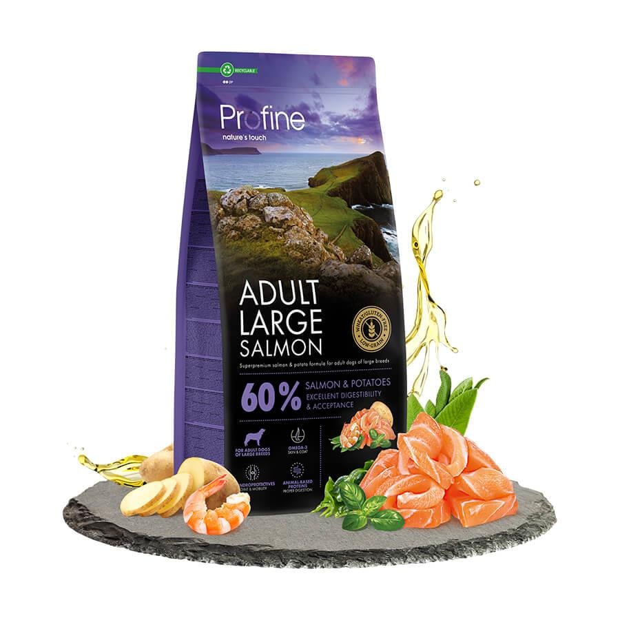 Profine Yetişkin Büyük Irk Köpekler için Glutensiz Somonlu Mama 12 kg, Yetişkin Köpek Maması, Profine