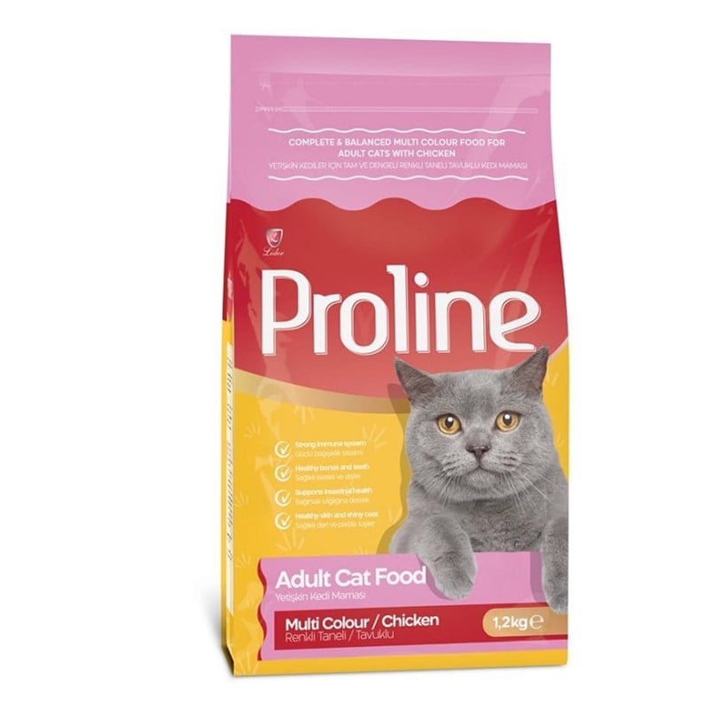 ProLine Renkli Taneli Tavuklu Yetişkin Kedi Maması 1.2 Kg, KATEGORİSİZ, ProLine
