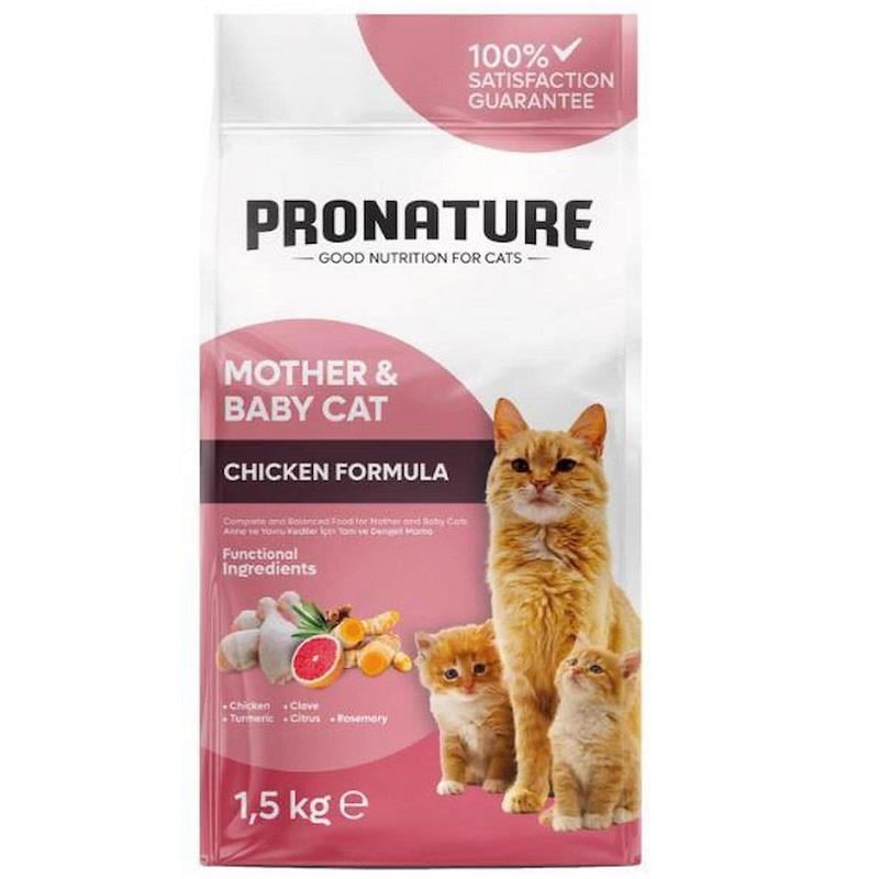 Pronature Mother & Baby Anne ve Bebek Kedi Maması 1,5kg, Yavru Kedi Maması, Pronature