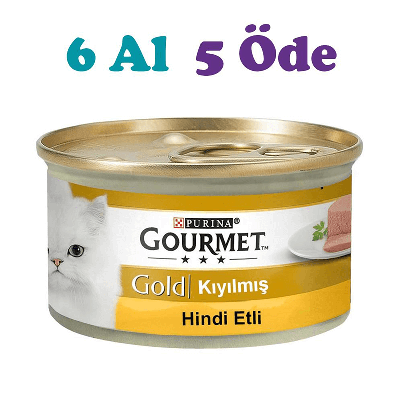 ProPlan Gourmet Gold Kıyılmış Hindi Etli Kedi Konservesi 85 Gr 6 Al 5 Öde, Yetişkin Kedi Yaş Mama, Proplan