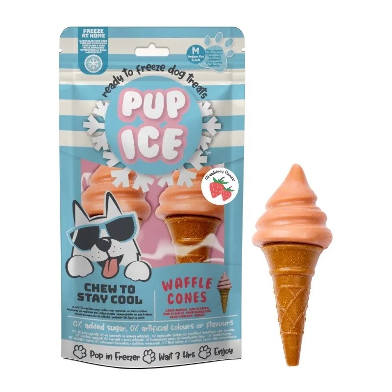 Pup Ice Dondurulabilir Köpek Ödülü - Çilekli 2 Adet/110g, Köpek Atıştırmalıkları, Pup Ice