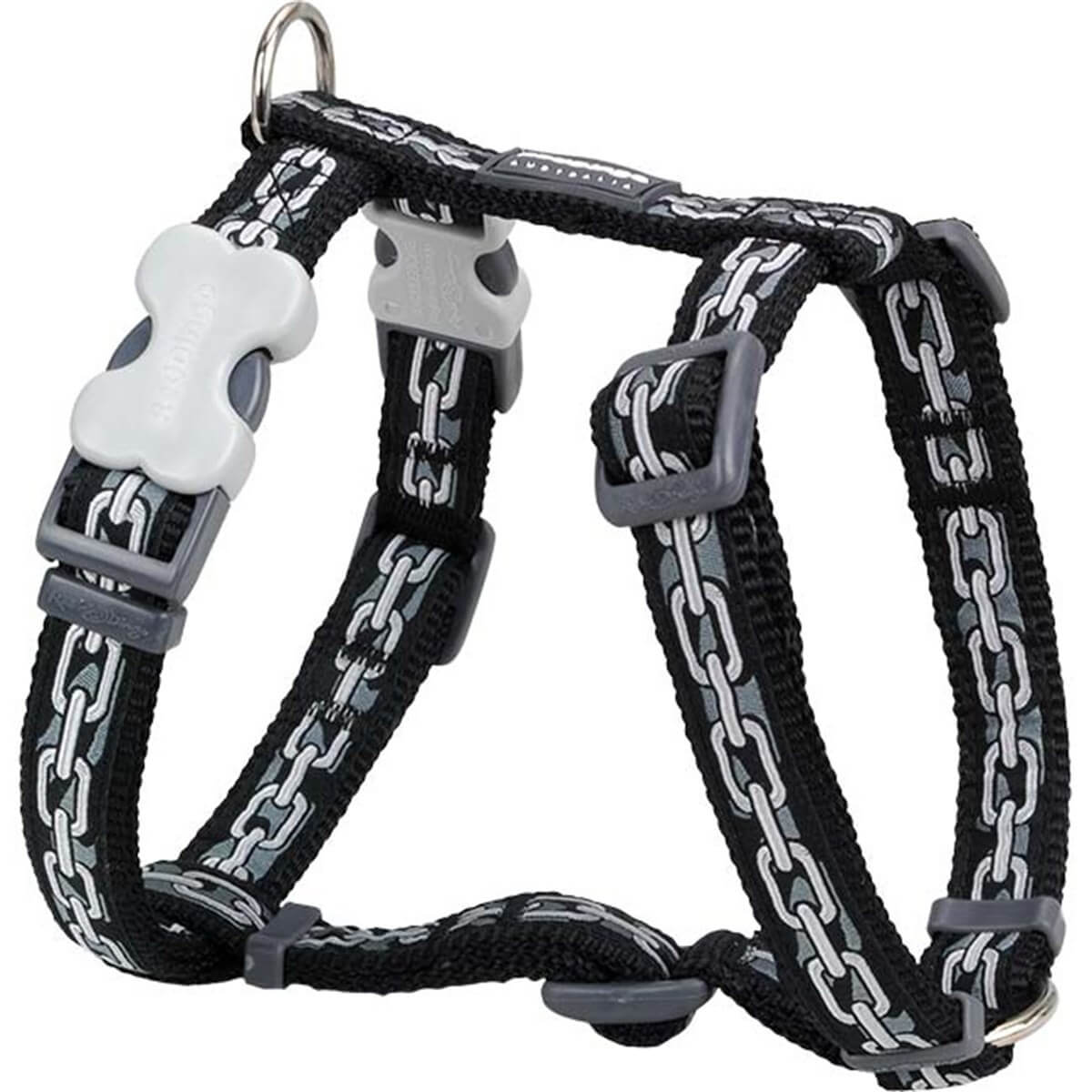 Red Dingo Chain  Desenli Siyah Köpek Göğüs Tasması 25 mm