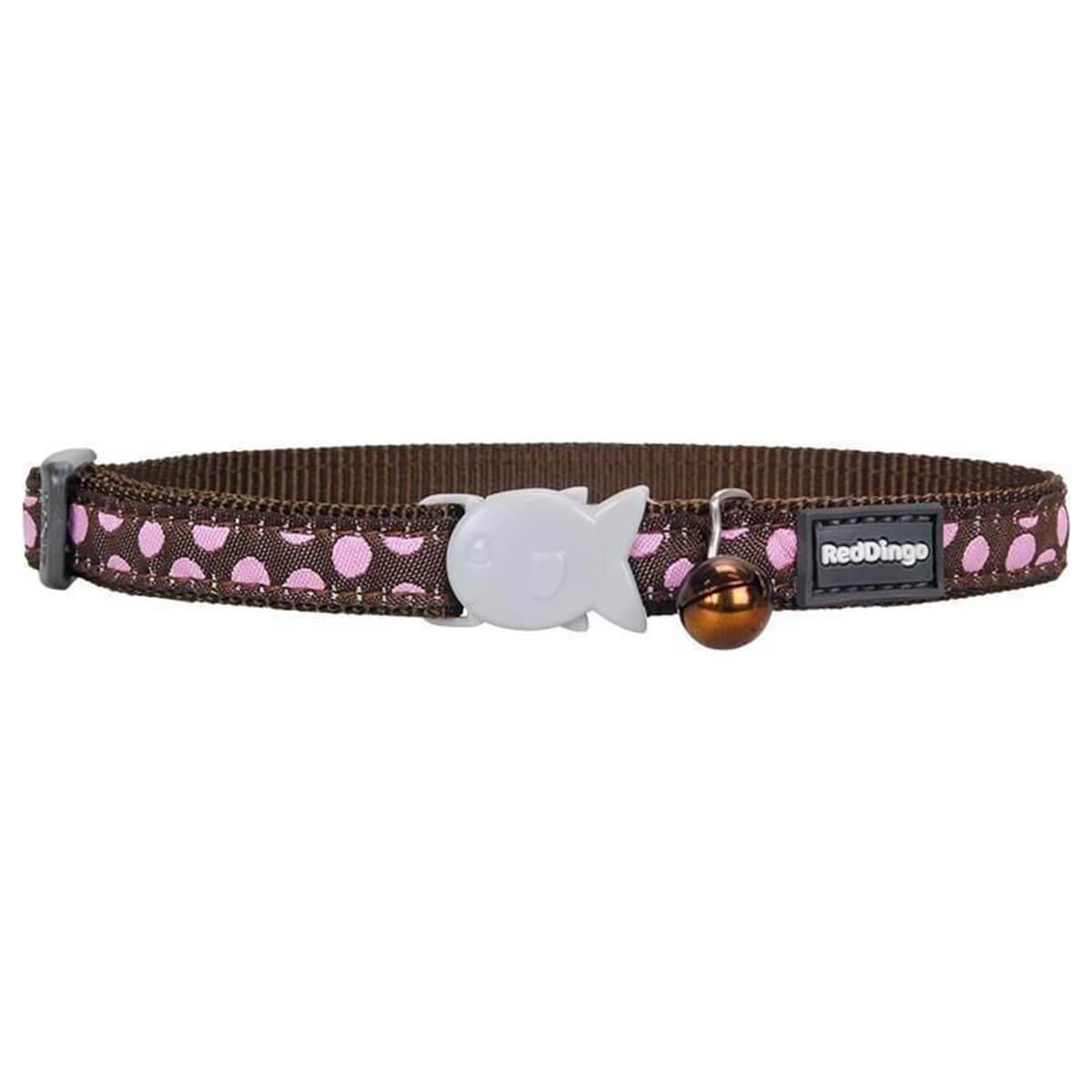 Reddingo Kahverengi Üzerine PembeBenekli Kedi Boyun Tasması 12mm /20-32 cm, KATEGORİSİZ, Red Dingo