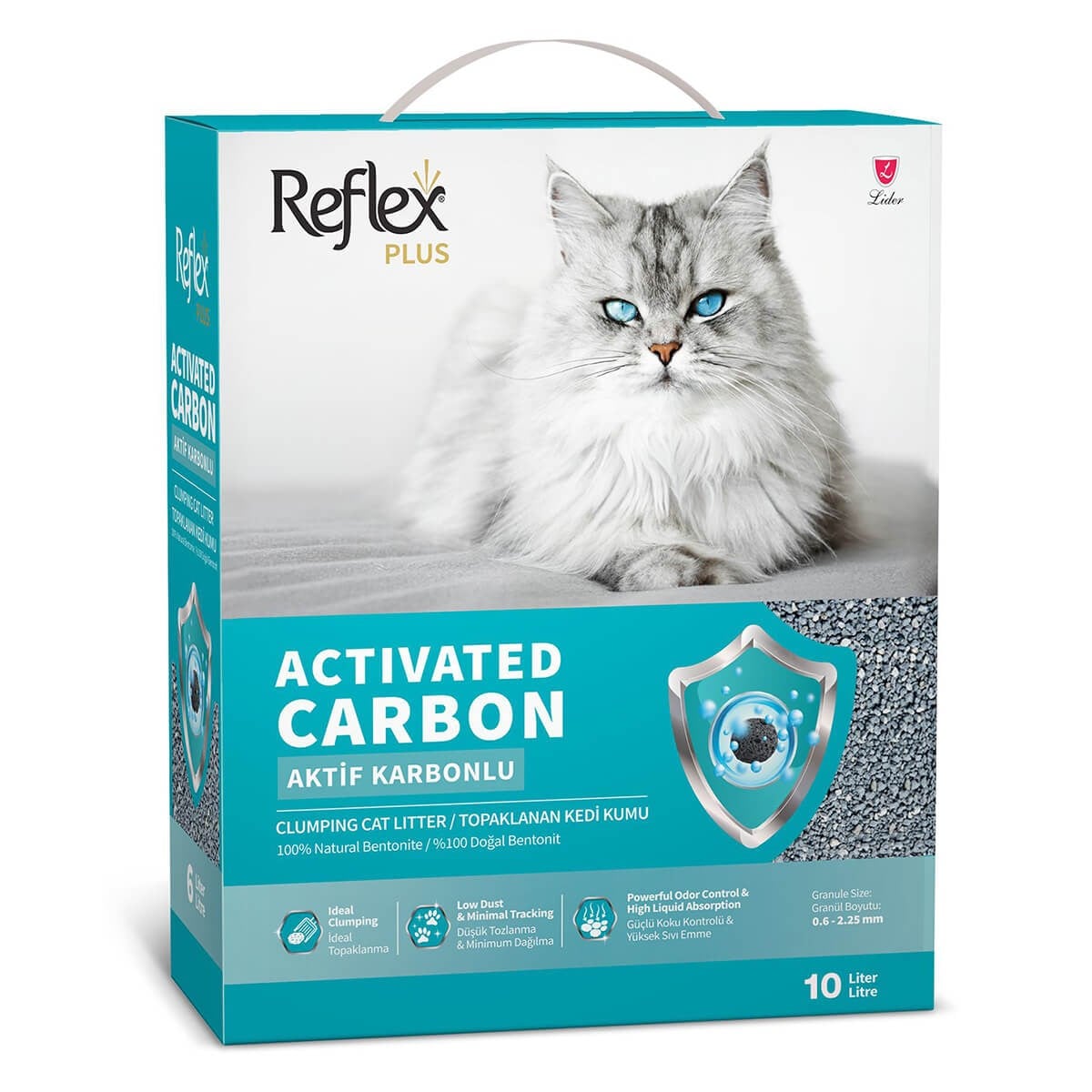 Reflex Aktif Karbonlu Topaklanan Kedi Kumu 10 Lt, Bentonit Kedi Kumu, Reflex